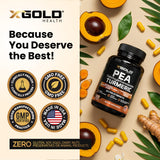 X Gold Health Turmeric Curcumin Complex 1600mg Capsules in hand