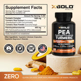 X Gold Health Turmeric Curcumin Complex 1600mg Capsules side view
