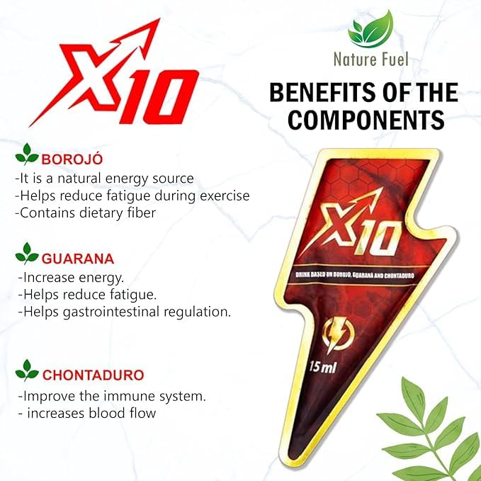 X10 Natural Supplement sachet being opened for use