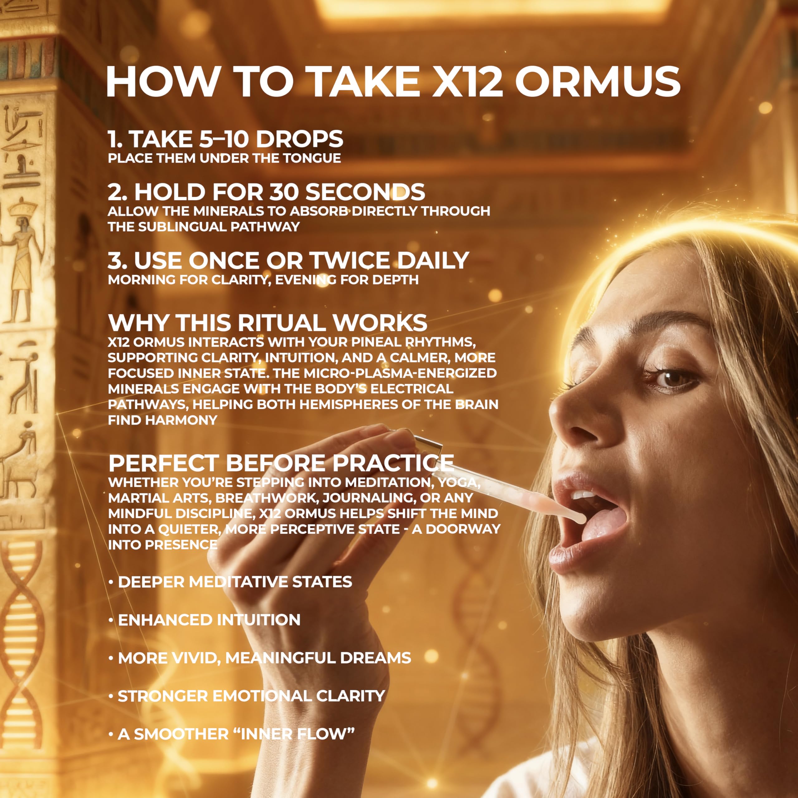 x12 Ormus 24k Gold blended vitamin supplement with Pink Himalayan salt