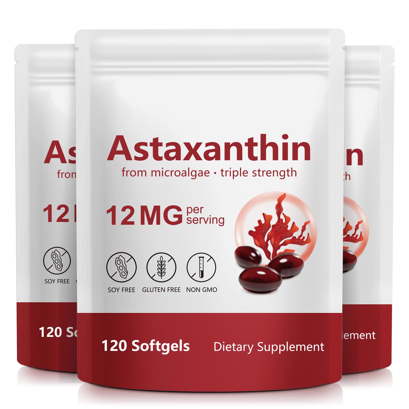 Xaarty Astaxanthin Triple Strength 120 Softgels front view