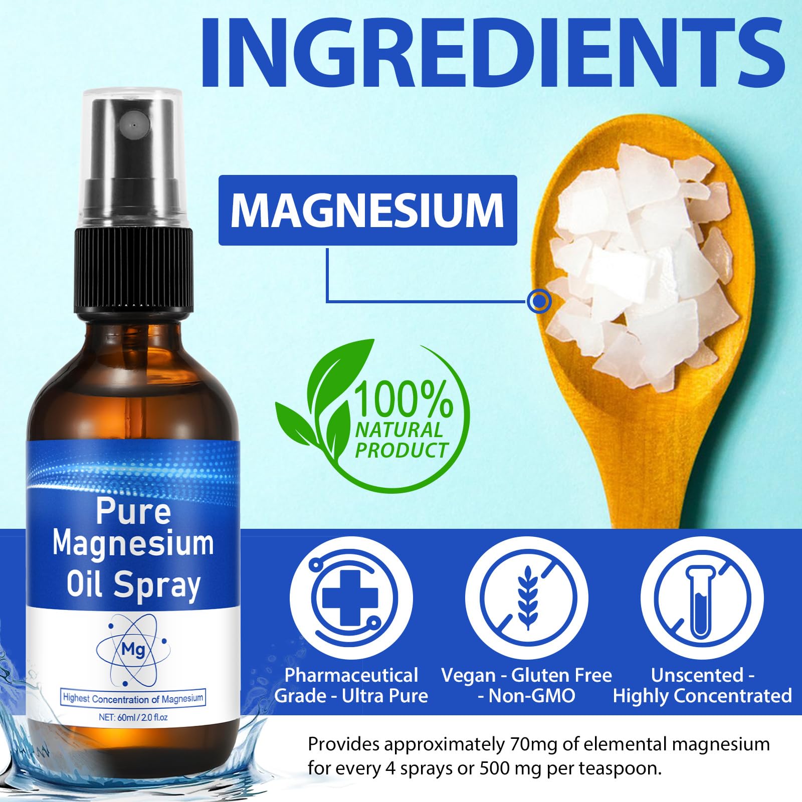 Xaarty Magnesium Oil Spray 300g bottle with fine mist nozzle