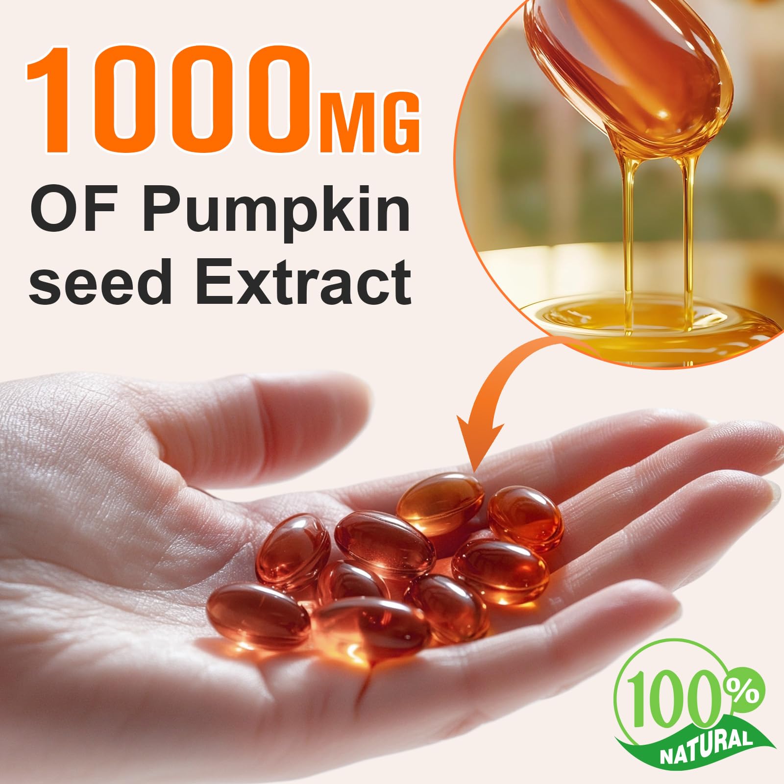 Xaarty Saw Palmetto Pumpkin Seed Oil Softgels with measuring spoon