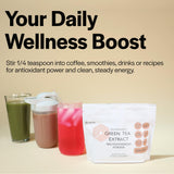 Xalya Green Tea Extract Powder mixed in a smoothie