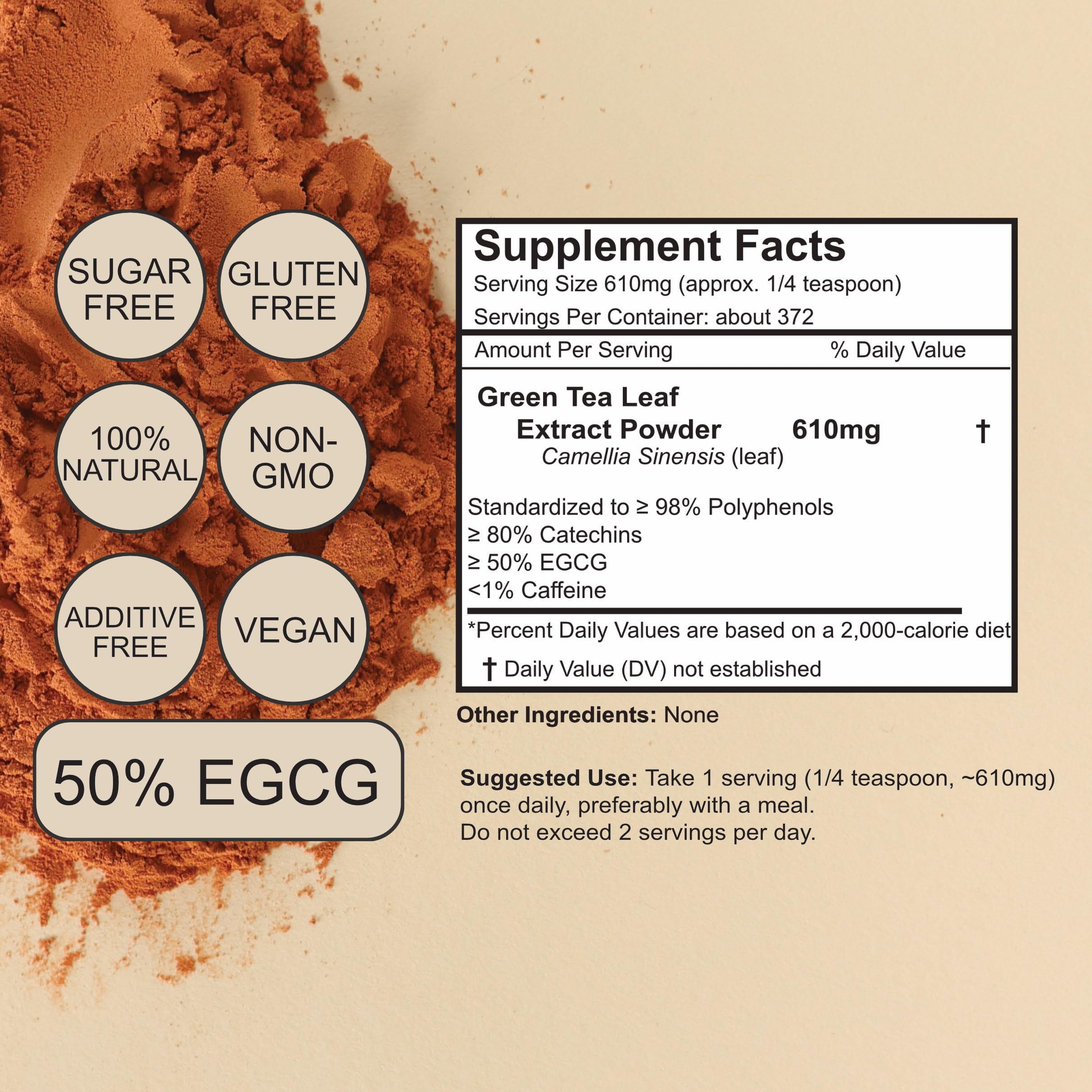 Xalya Green Tea Extract Powder scoop for serving