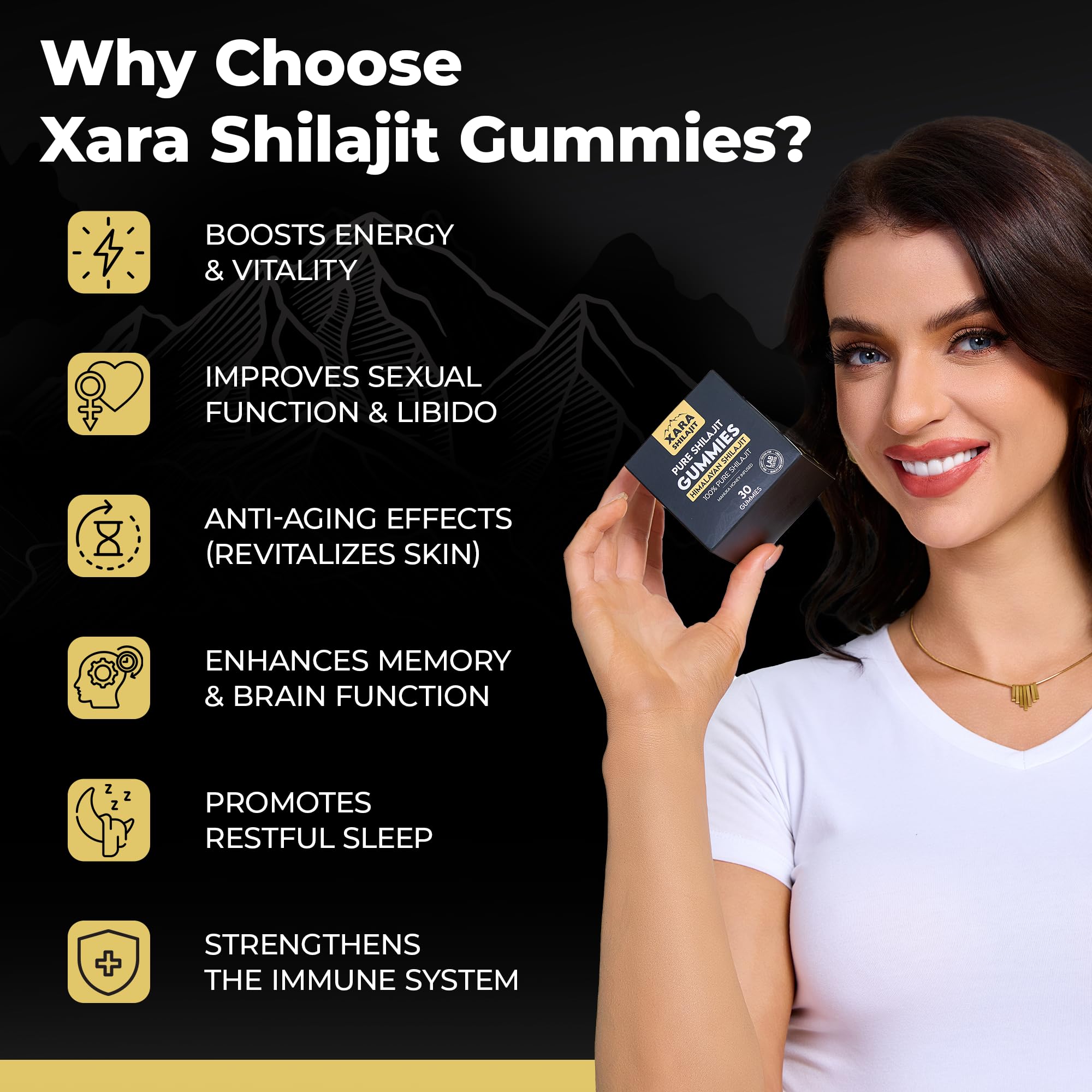 Xara Shilajit Gummies nutritional information label