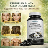 XCBBDY Black Seed Oil Softgels lifestyle shot on a kitchen counter