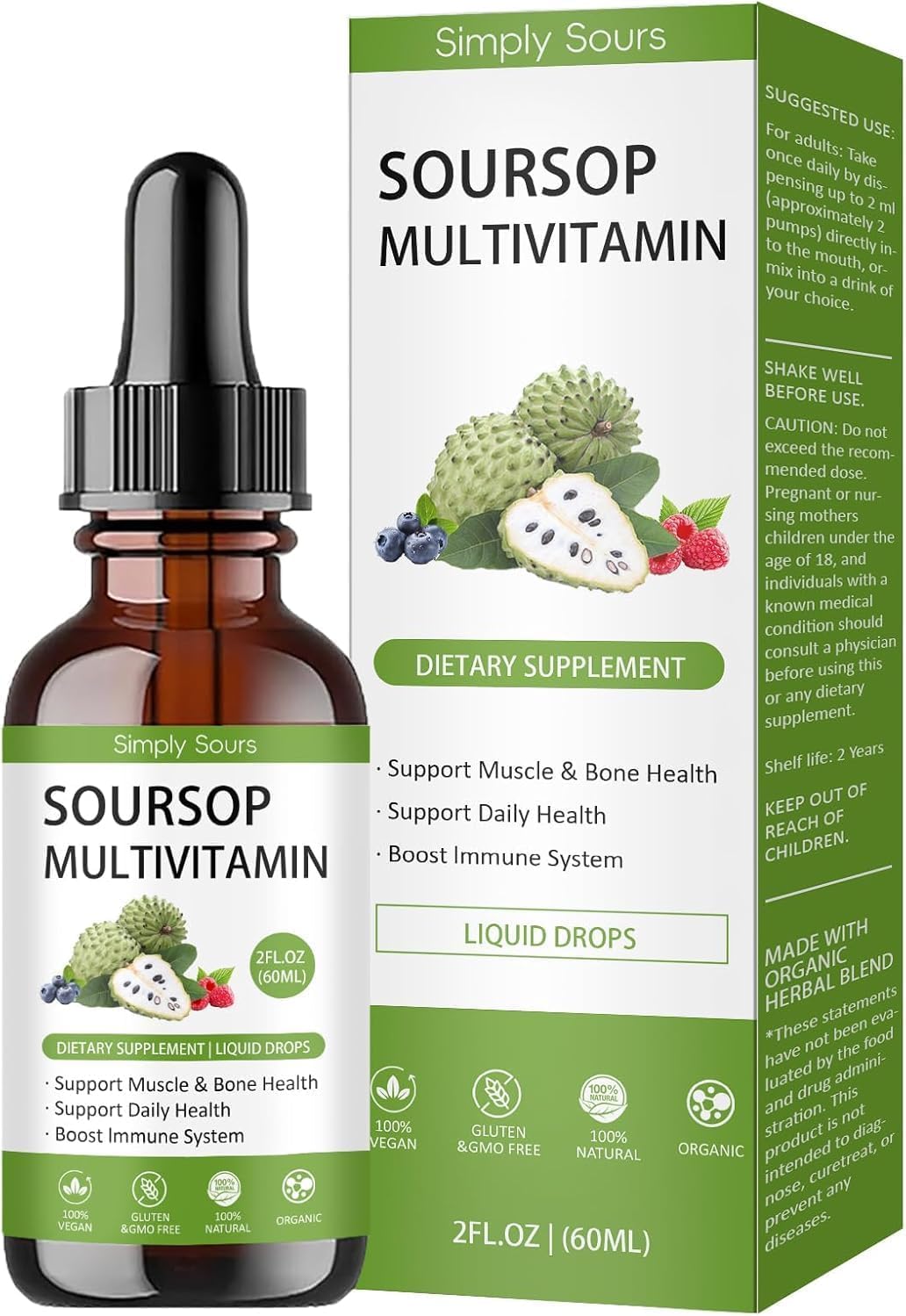 XCFXCF Organic Soursop Graviola Extract Drops 5000mg front view