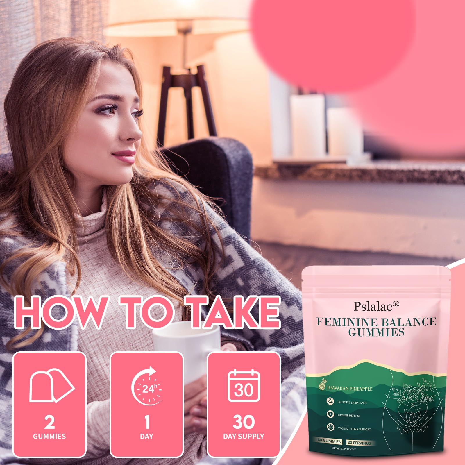 Xemenry Feminine Balance Gummies with fresh pineapple
