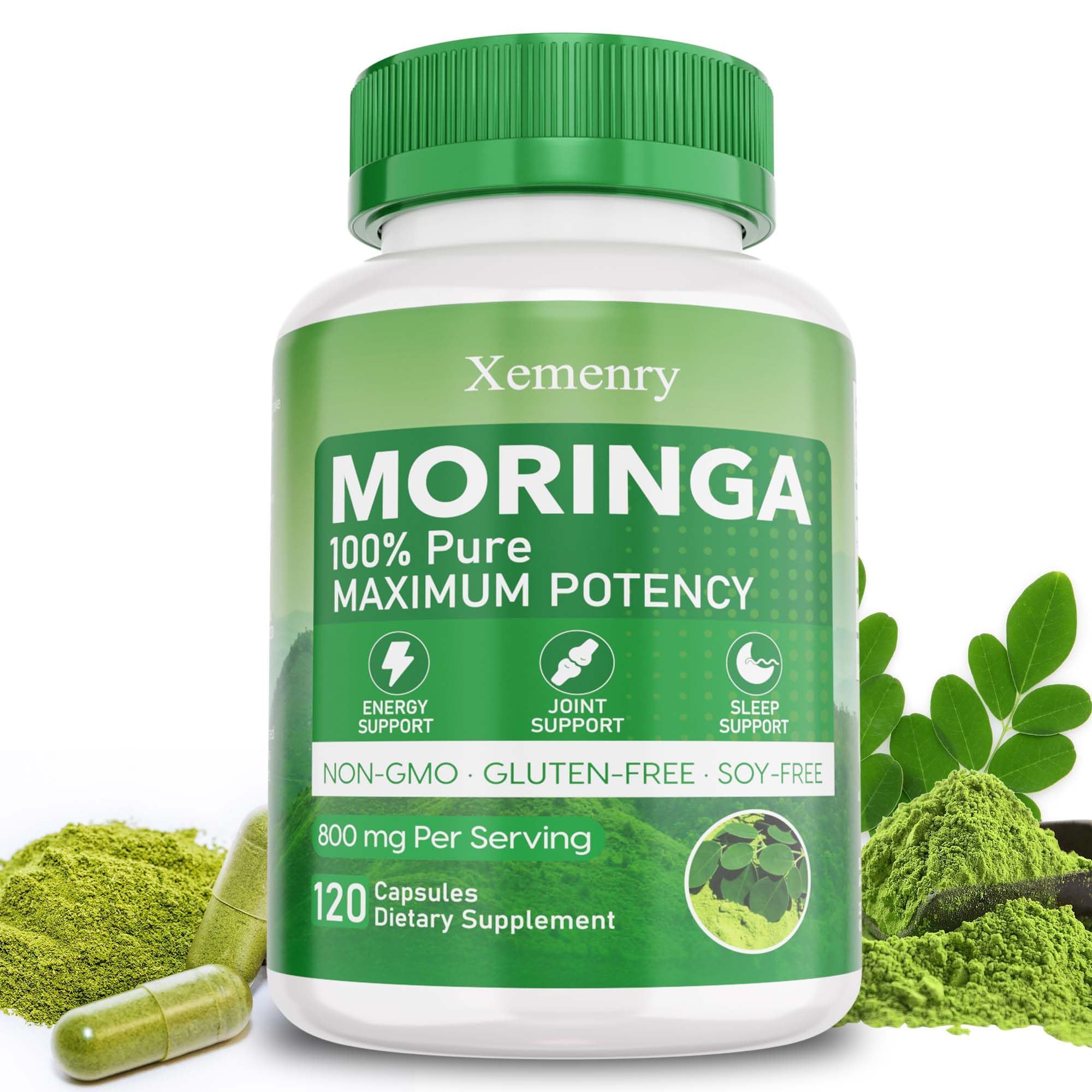 Xemenry Moringa Oleifera Capsules 60 count front view