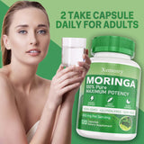 Xemenry Moringa Oleifera Capsules bottle with cap open
