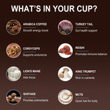 Xemenry Mushroom Coffee ingredients list on packaging