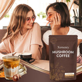 Xemenry Mushroom Coffee lifestyle scene with coffee cup