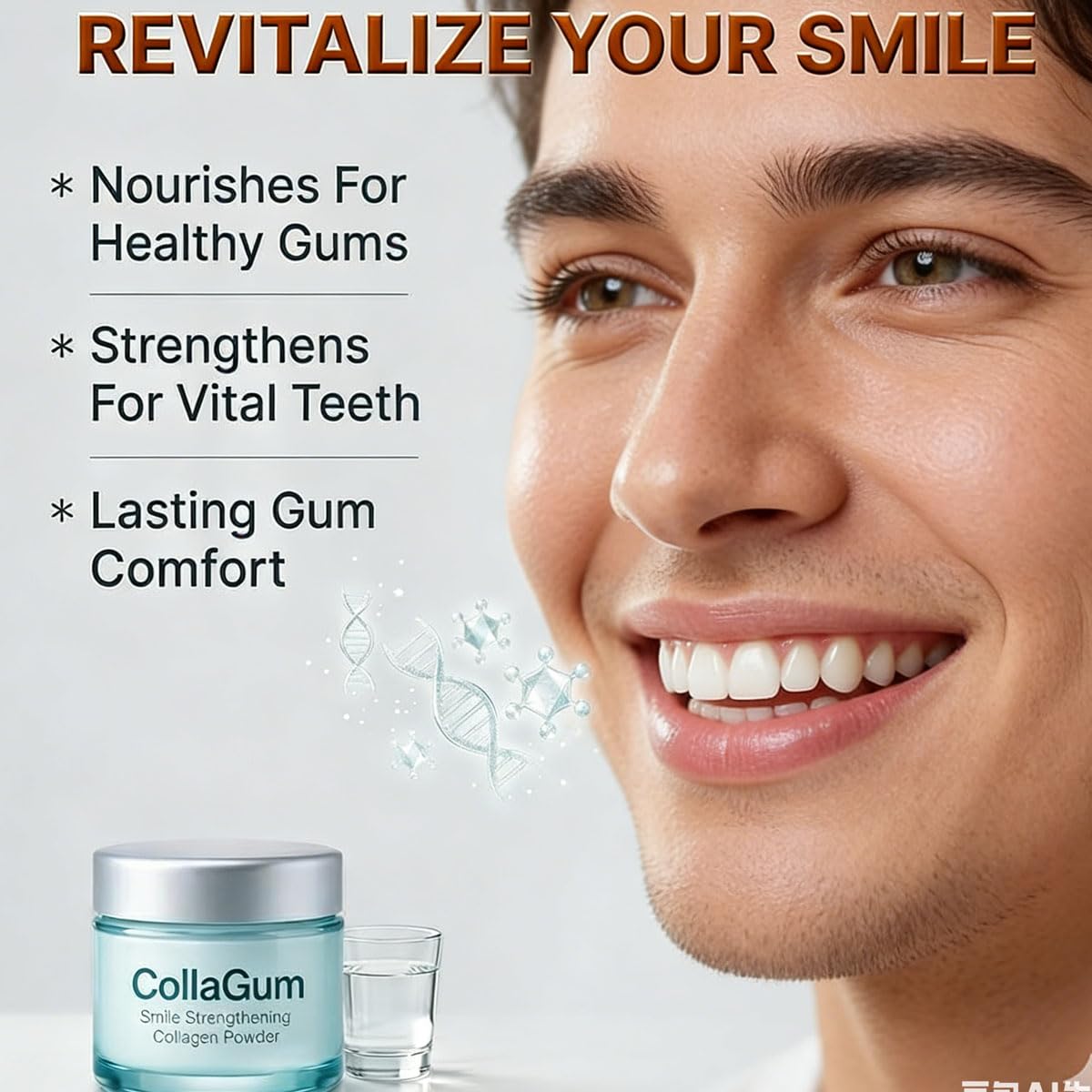 Xhnbbghao Collagen Powder for Gums fine texture close-up