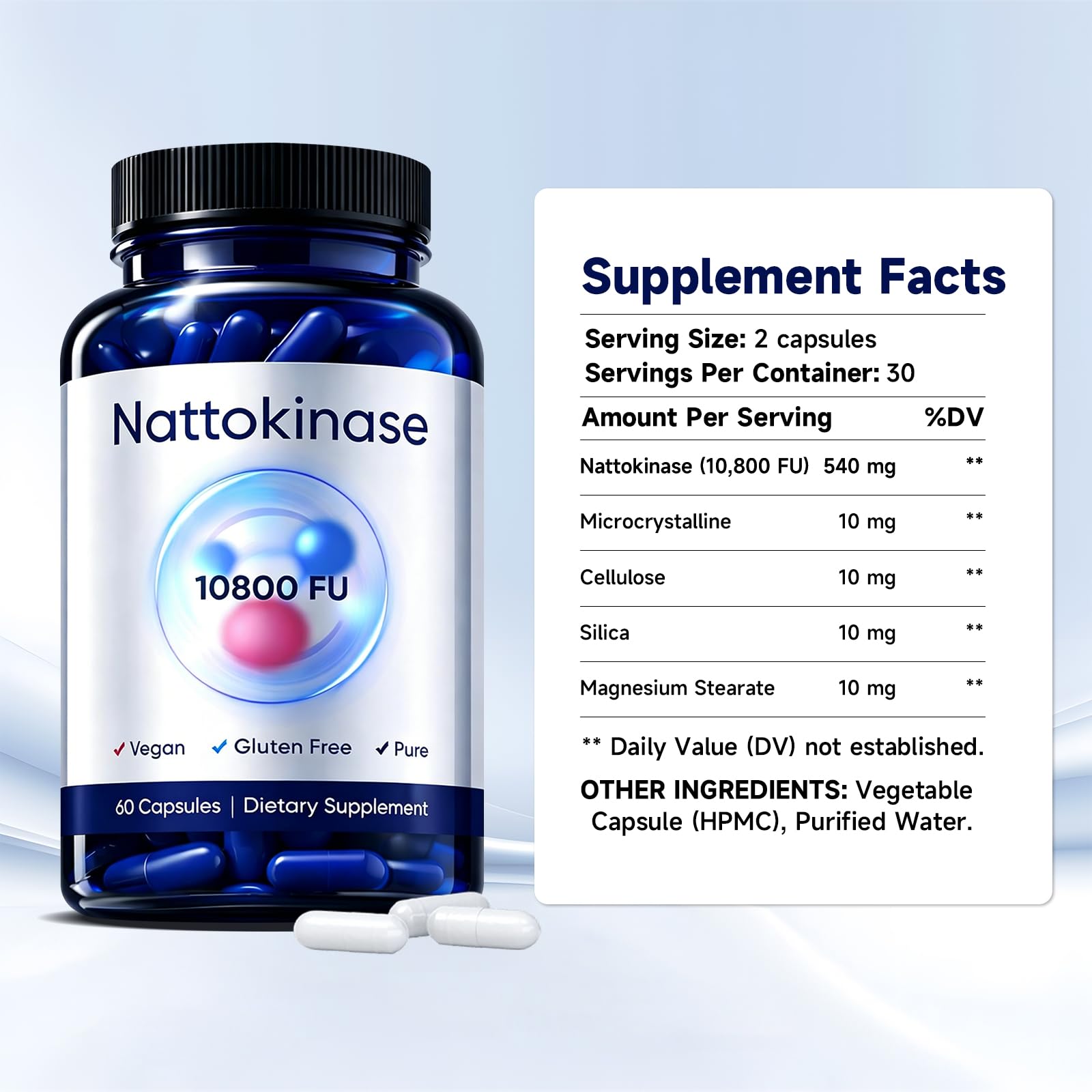 Xhnbbghao Nattokinase Capsules label close-up