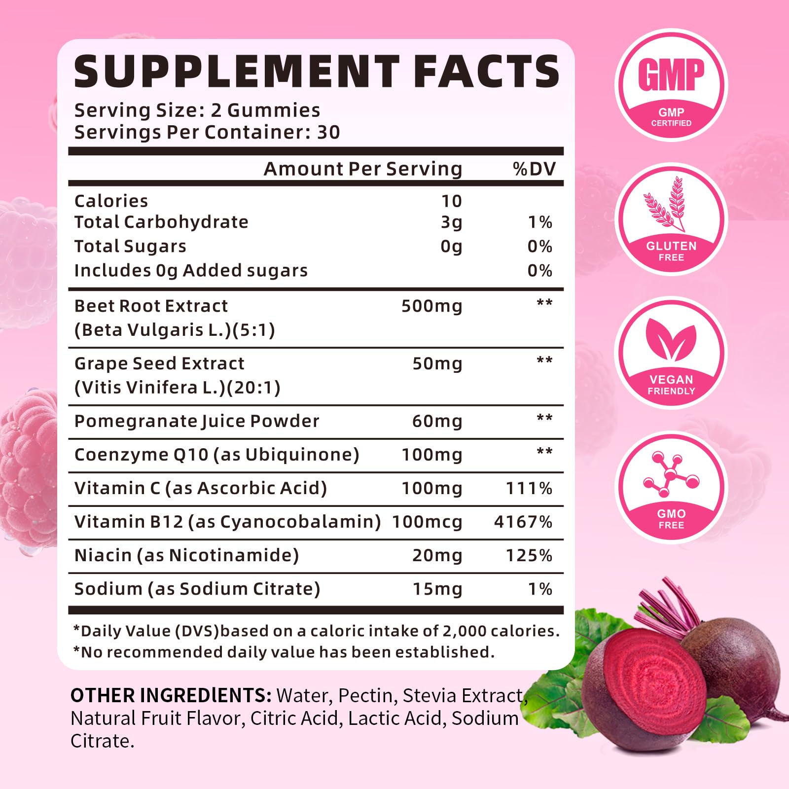XIAAN Beet Root Gummies raspberry flavour gummy