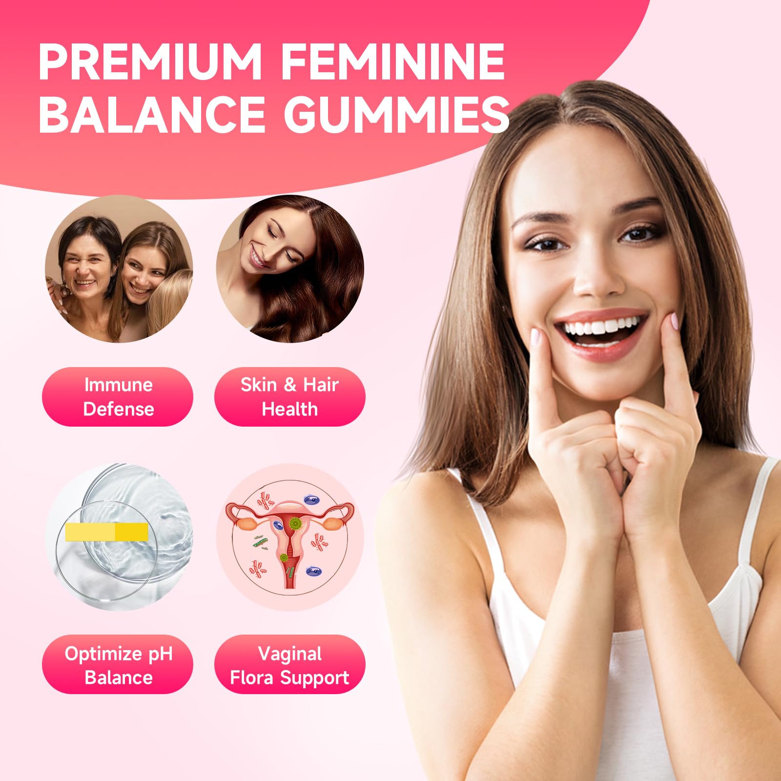 XIAAN Feminine Balance Gummies with a measuring spoon