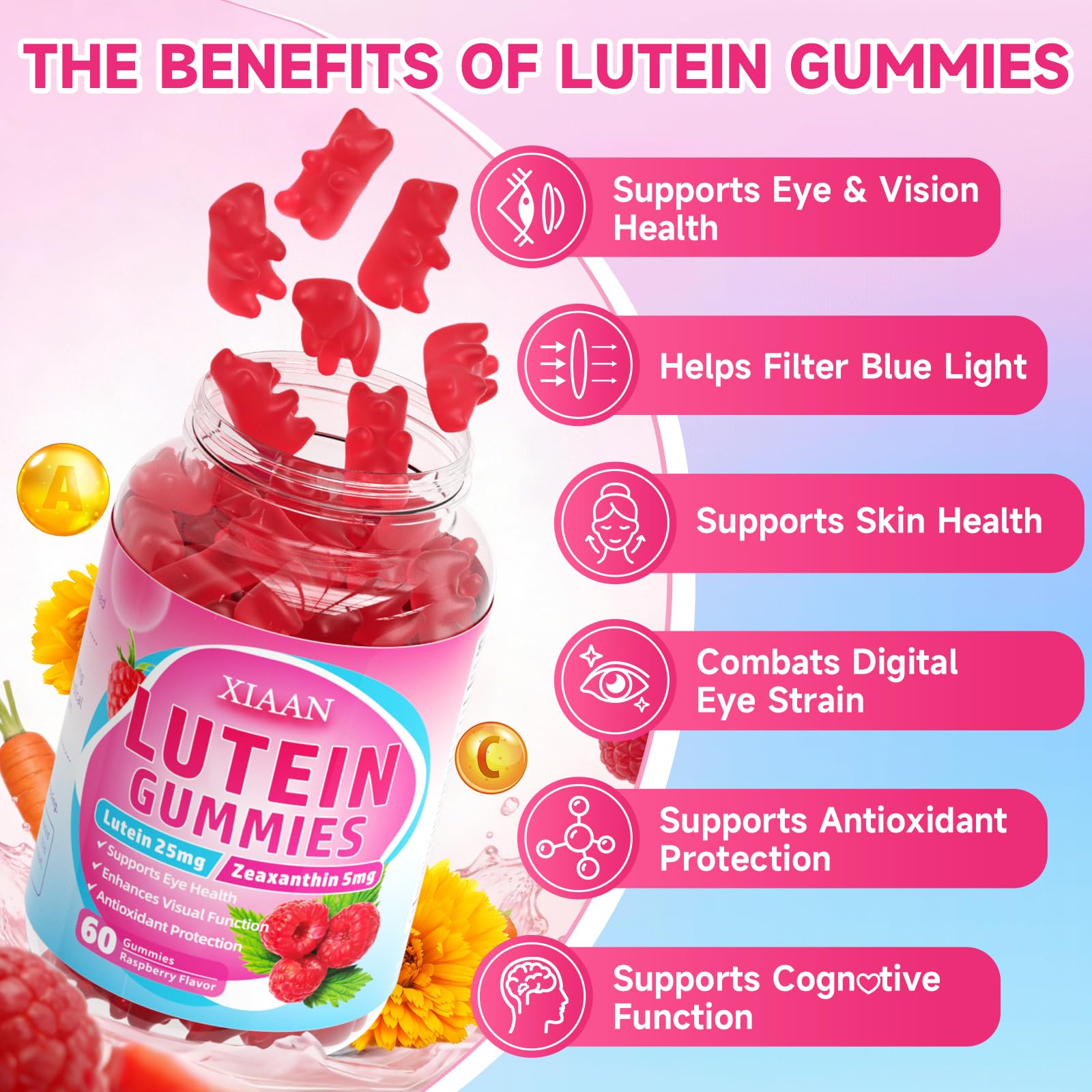 XIAAN Lutein Gummies with Zeaxanthin ingredients list