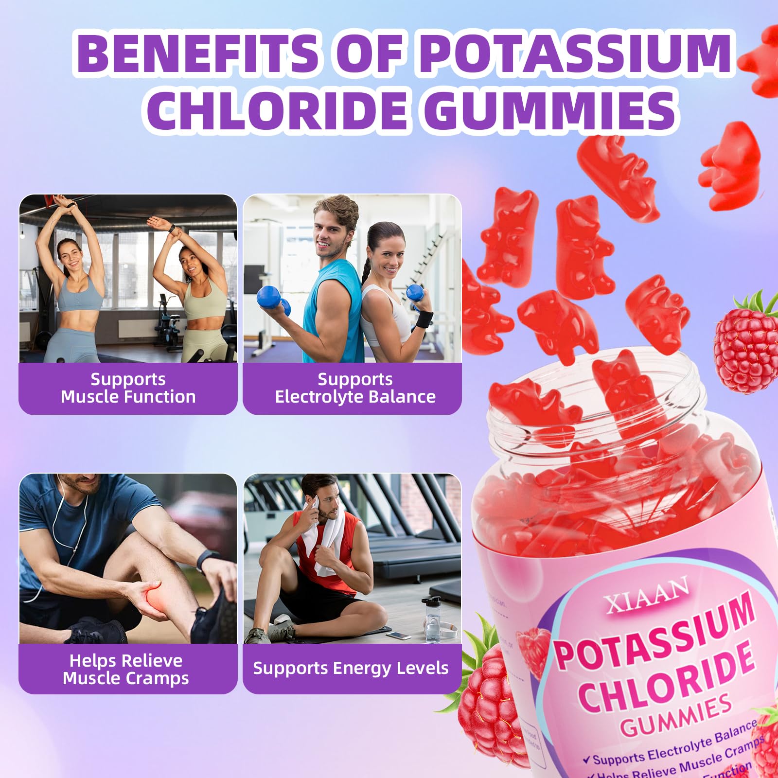 XIAAN Potassium Chloride Gummies close-up showing gummy texture