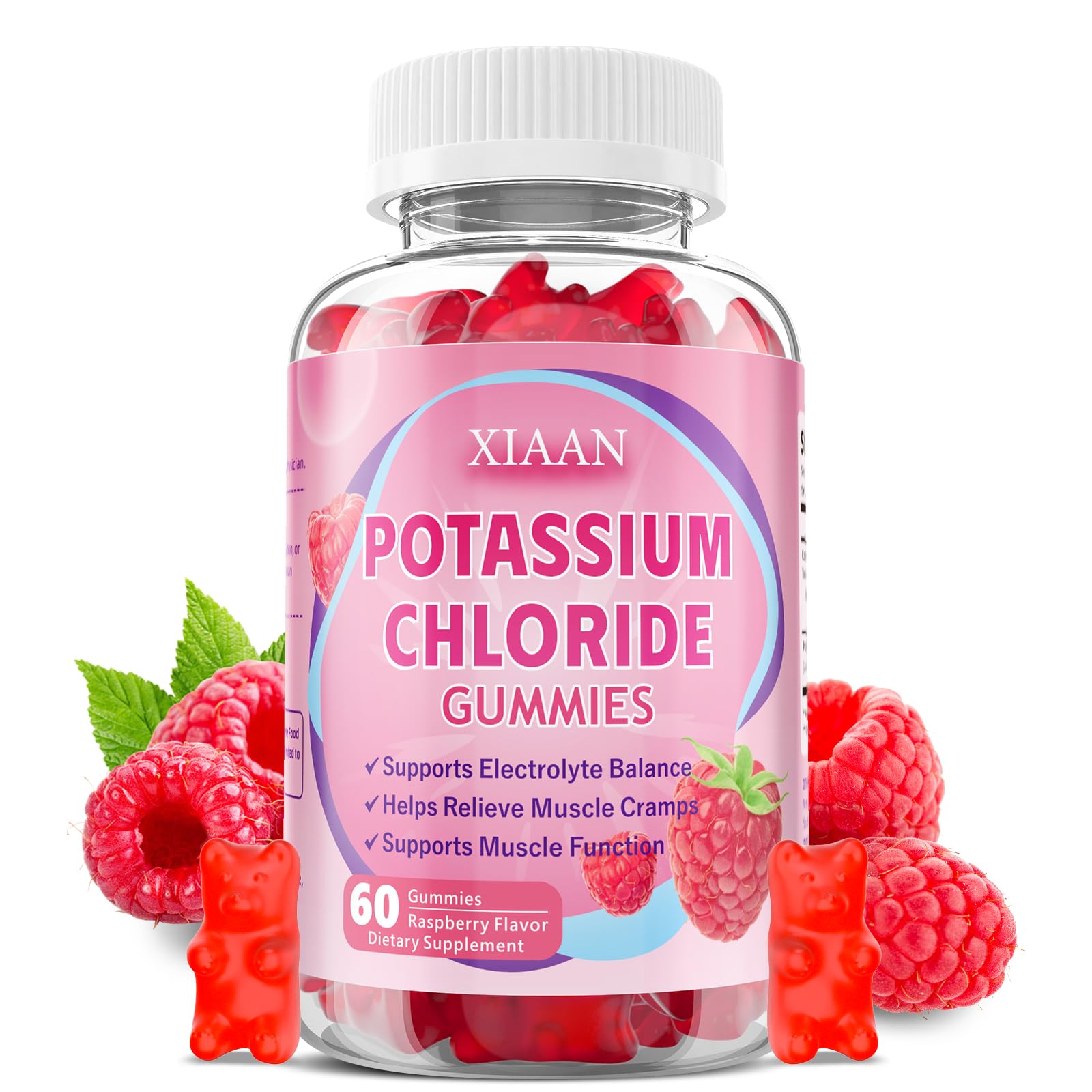 XIAAN Potassium Gummies raspberry flavour front view