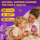 XIAAN Saffron Gummies nutritional information on packaging