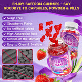 XIAAN Saffron Gummies on a wooden table