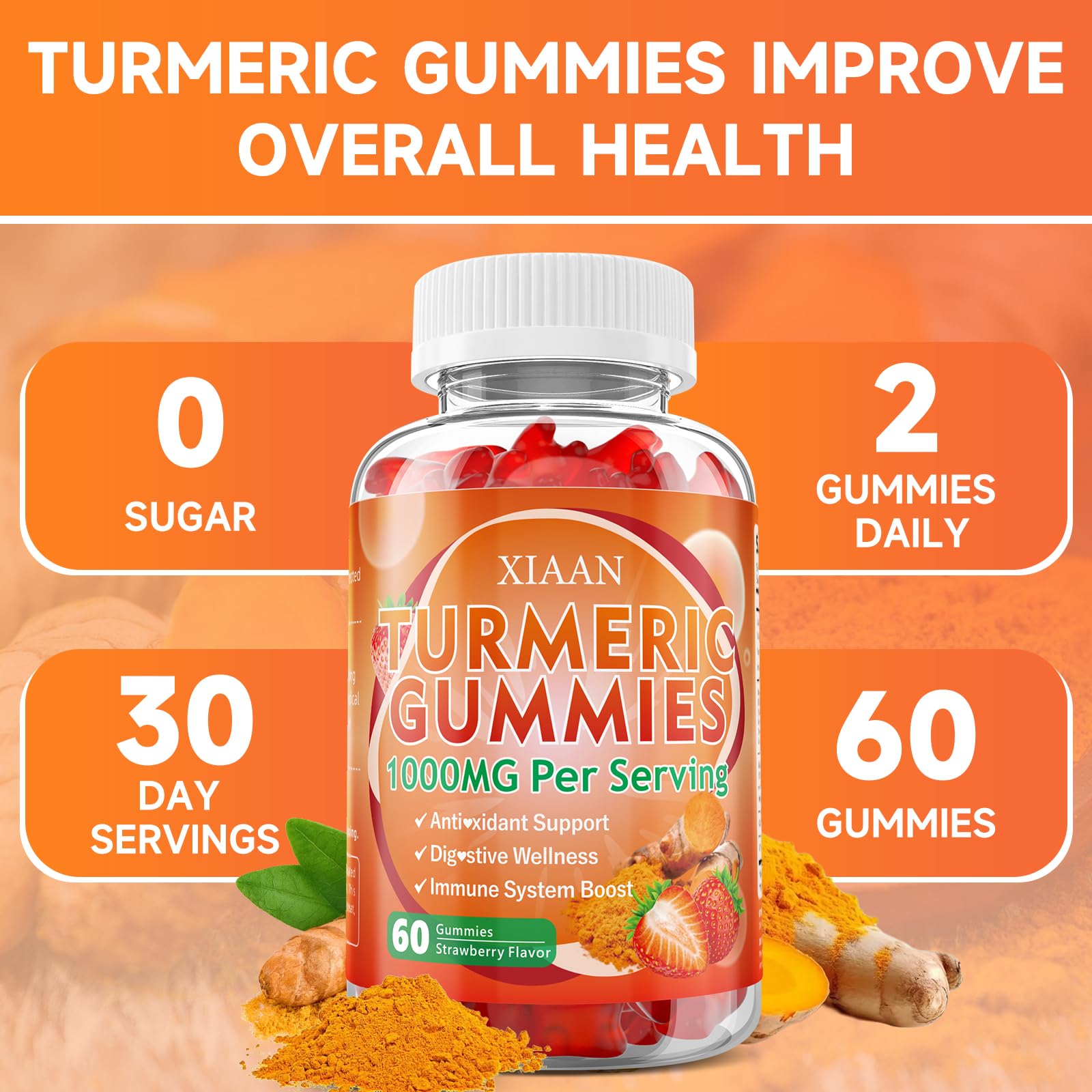 XIAAN Turmeric Gummies easy-to-chew format