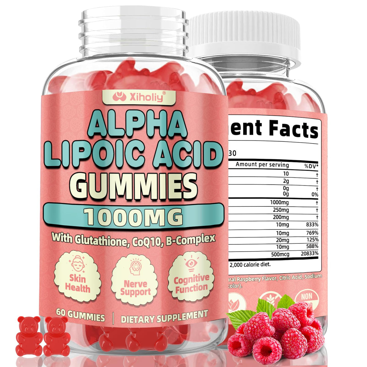 XIHOLIY Alpha Lipoic Acid Gummies 1000mg front view
