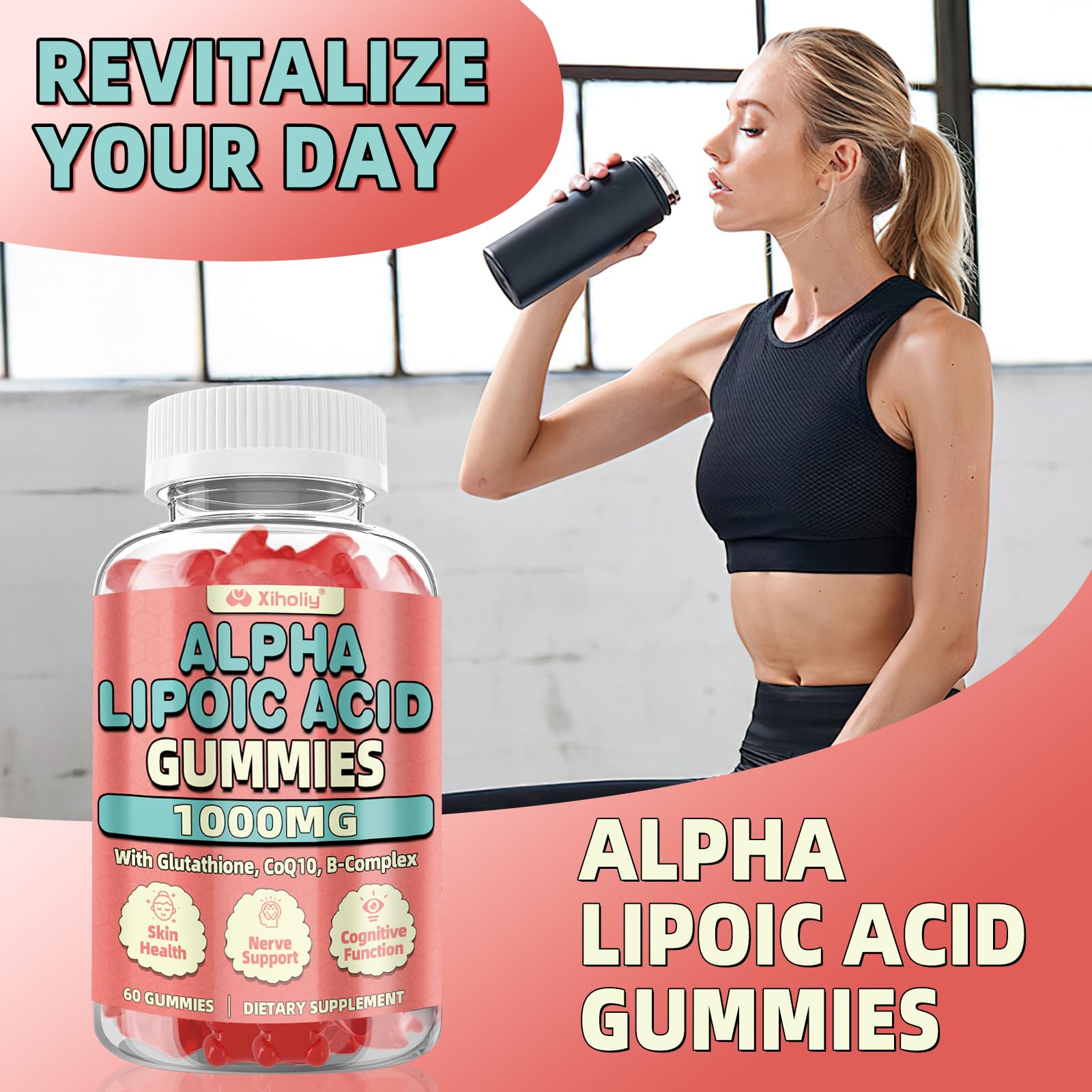 XIHOLIY Alpha Lipoic Acid Gummies in a travel bag