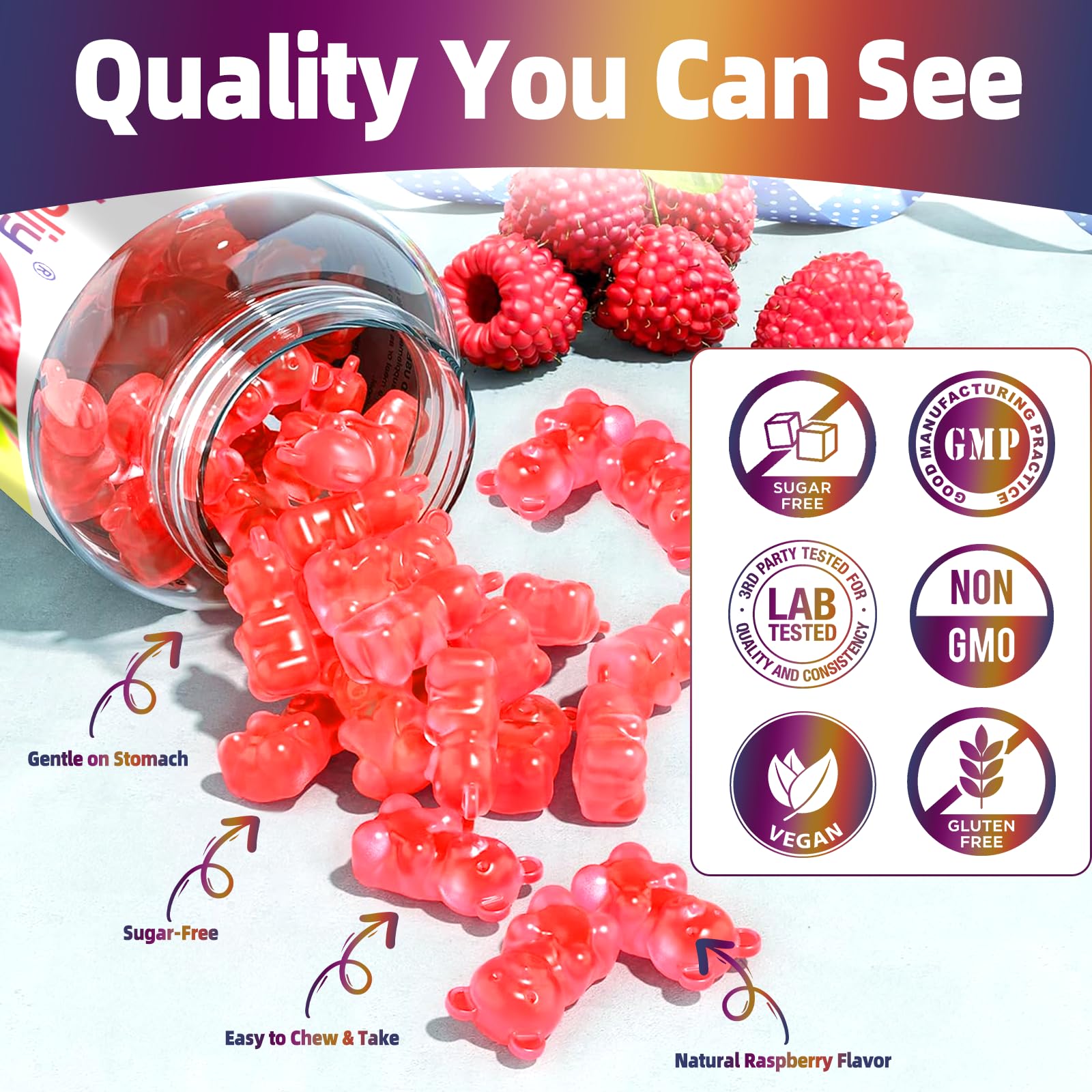 XIHOLIY Potassium Citrate Gummies on a wooden table