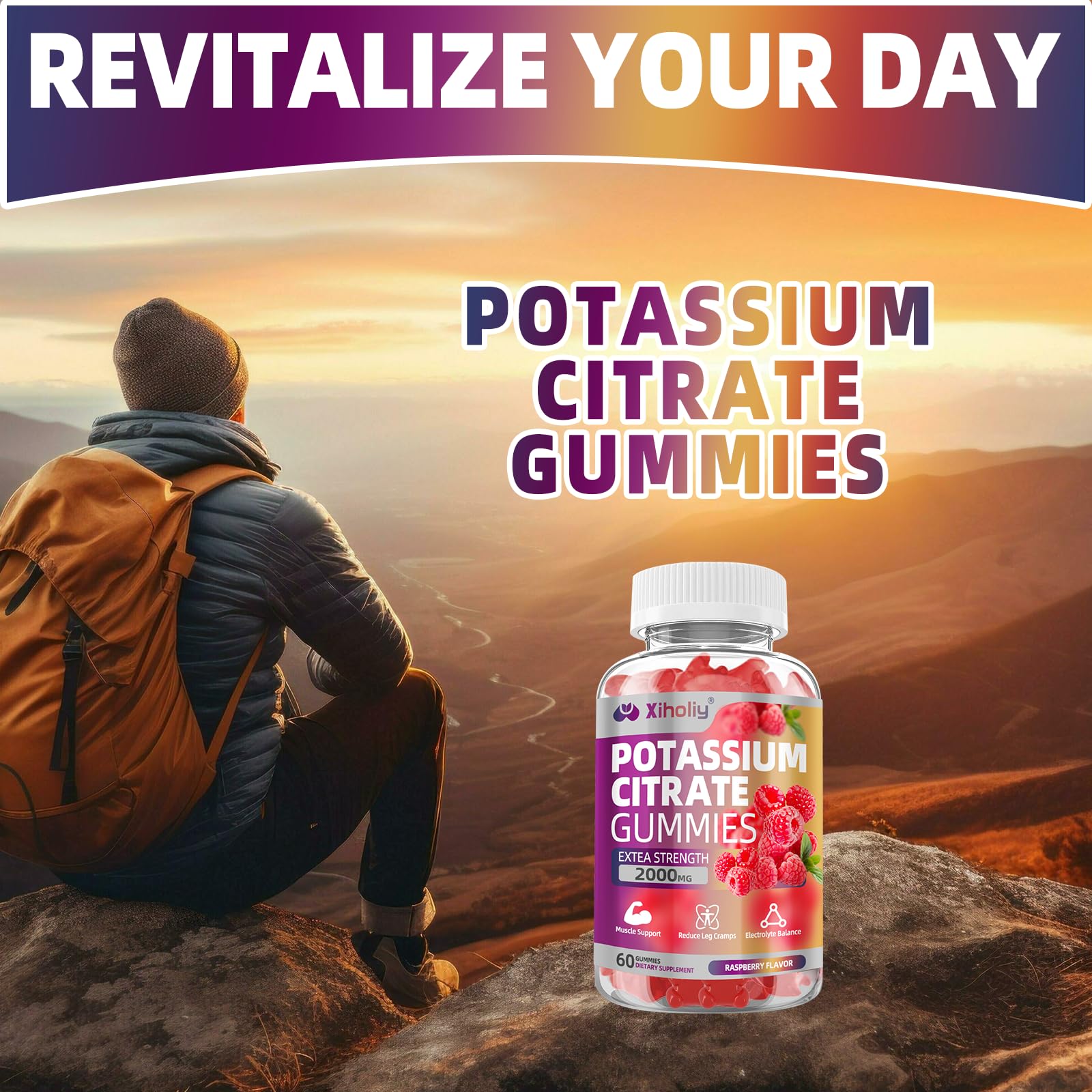 XIHOLIY Potassium Citrate Gummies with a measuring spoon
