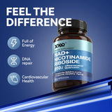 XKQ NAD+ Resveratrol Supplement with a glass of water