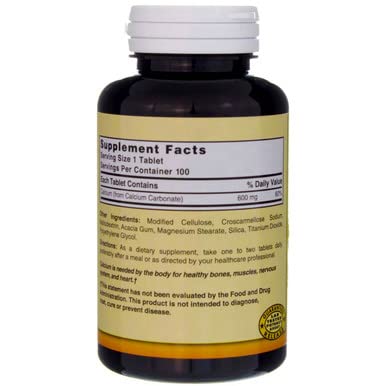 Xllent Calcium Carbonate 600mg Tablets opened bottle