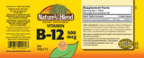 Xllent Vitamin B12 500mcg tablets side view showing label