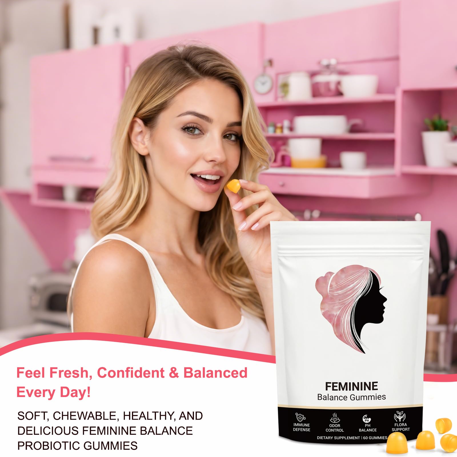 XOTMPFLY Women's Balanced Gummies in a lifestyle setting