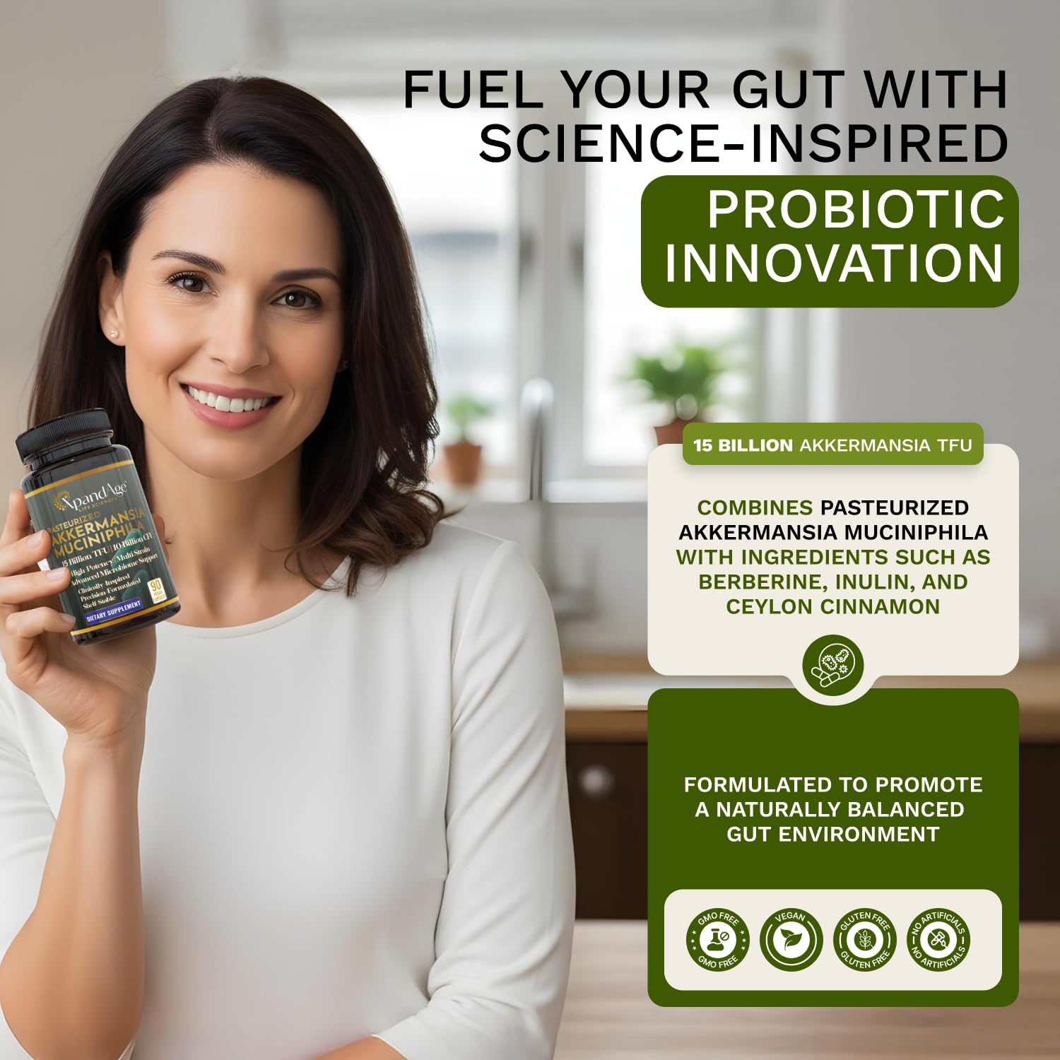 XpandAge Life Sciences Herbal Supplement with a measuring spoon