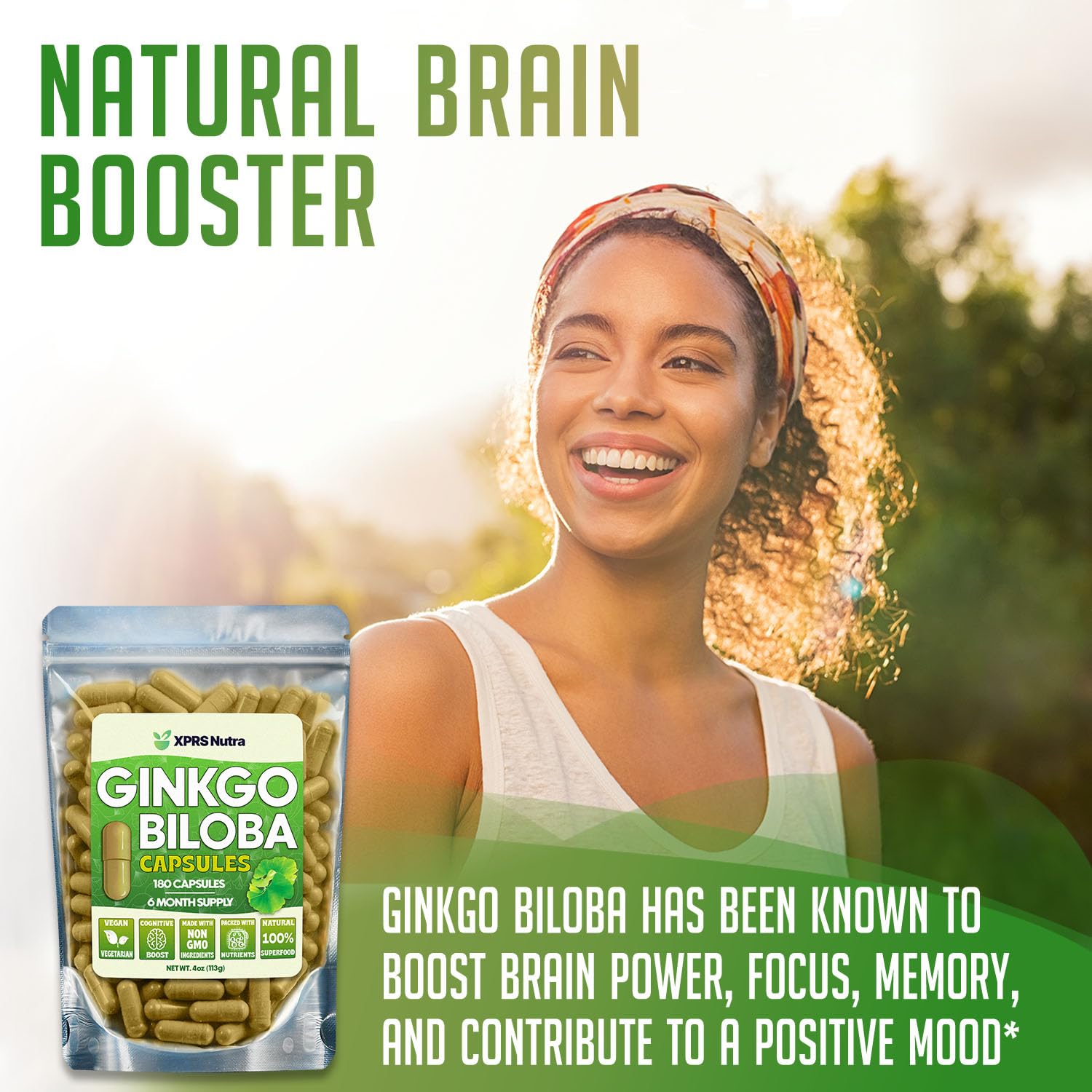 XPRS Nutra Ginkgo Biloba Capsules side view
