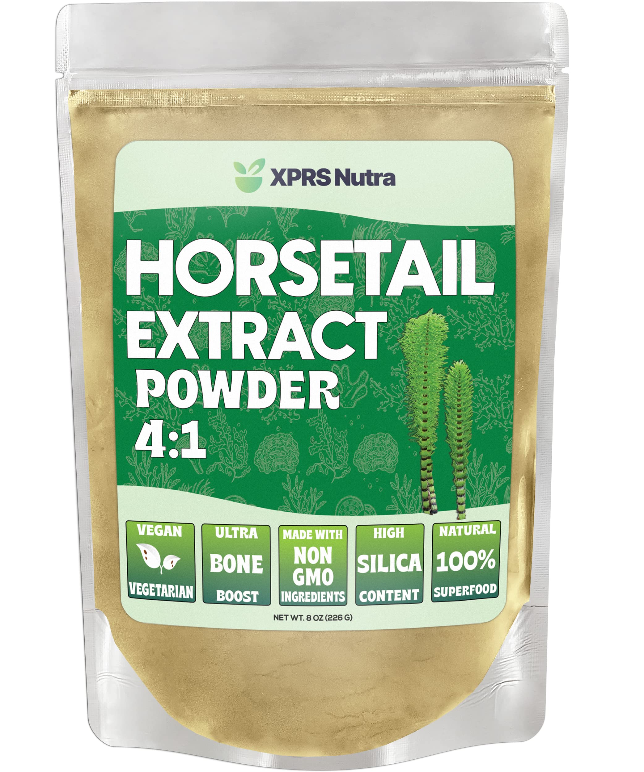 XPRS Nutra Horsetail Herb Powder 4oz front view