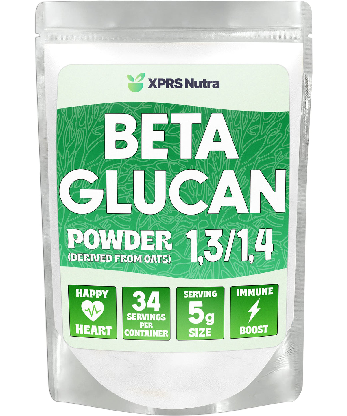 XPRS Nutra Oat Beta Glucan Powder 500mg front view
