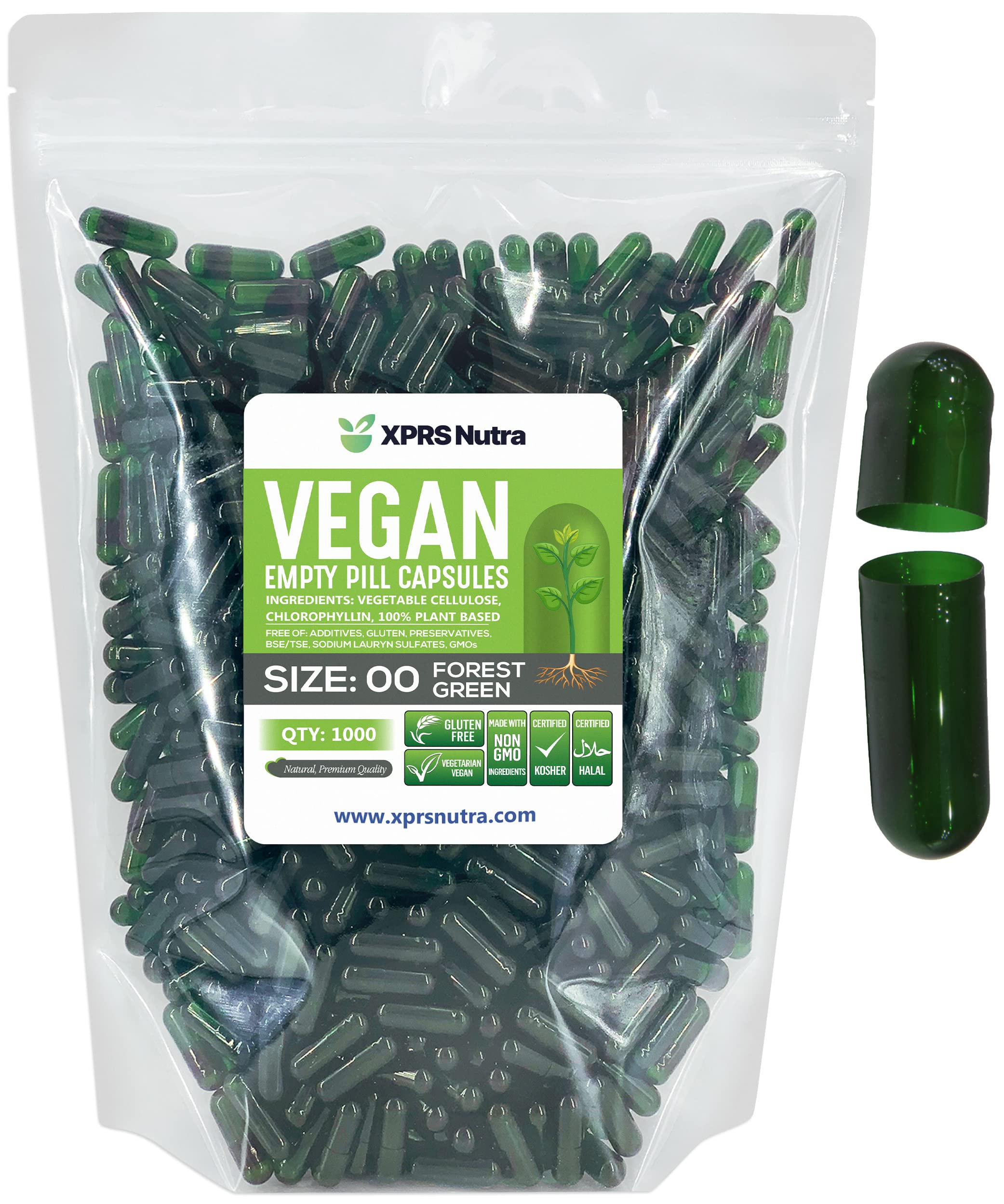 XPRS Nutra Size 00 Empty Vegetarian Capsules front view