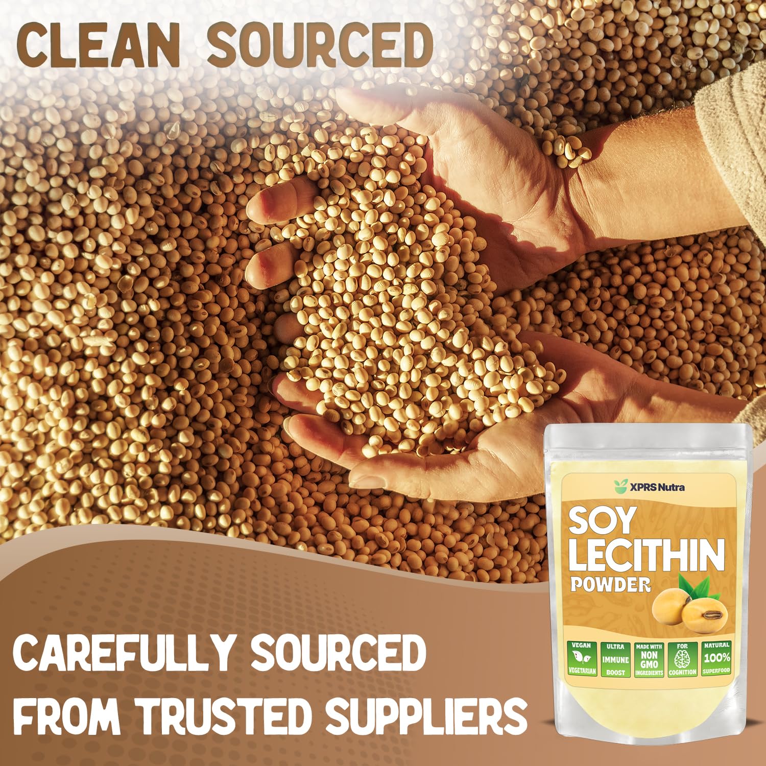 XPRS Nutra Soy Lecithin Powder 227g side view