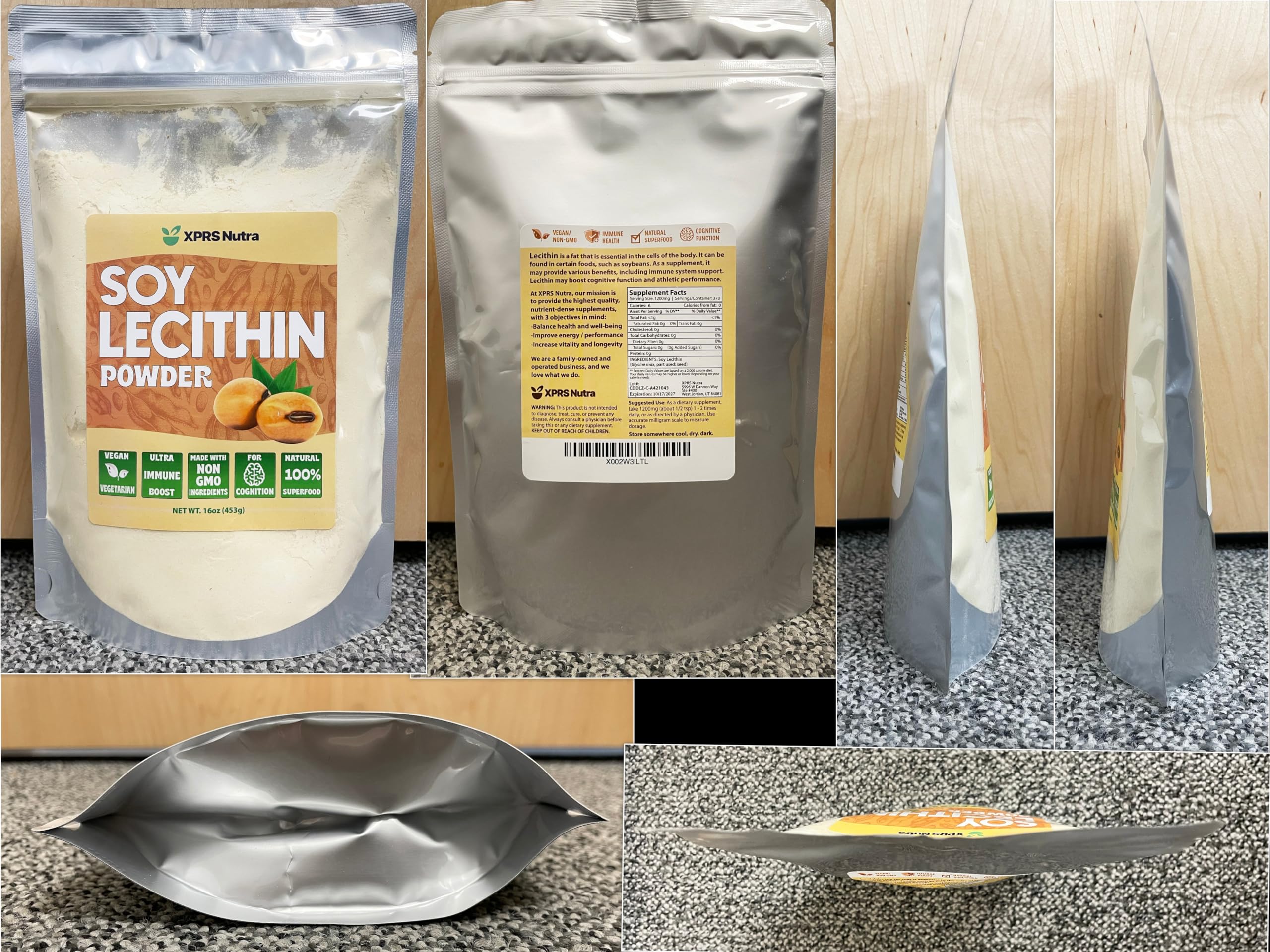 XPRS Nutra Soy Lecithin Powder 295g with measuring scoop