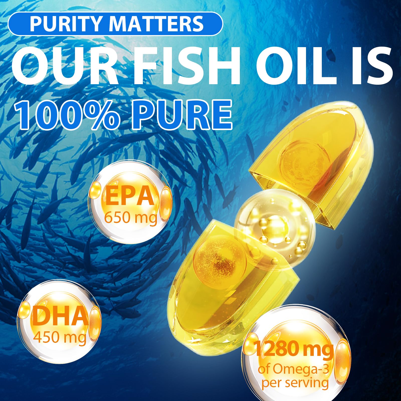 Xsvseie Fish Oil Omega-3 Supplement 120 softgels bottle