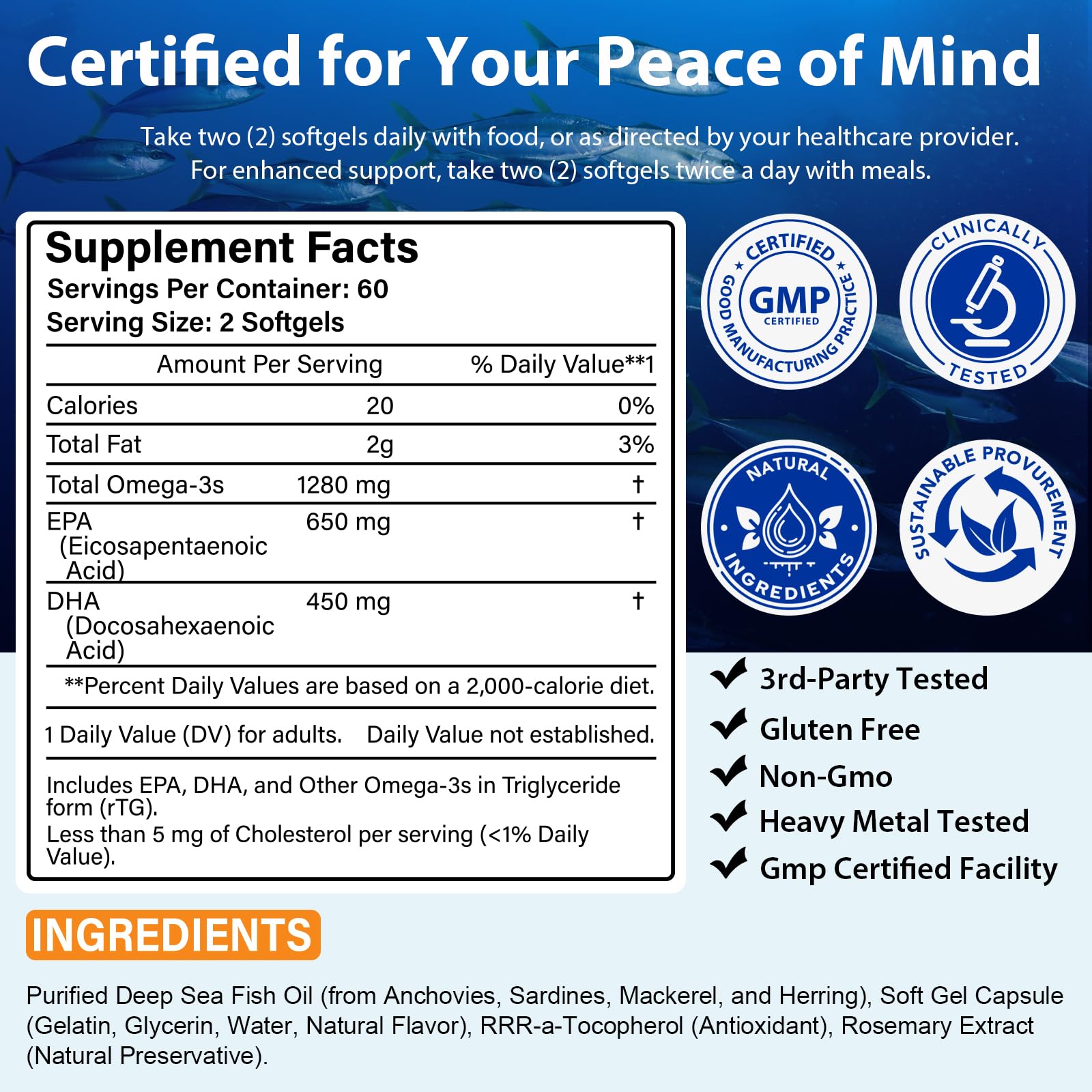 Xsvseie Fish Oil Omega-3 Supplement packaging details
