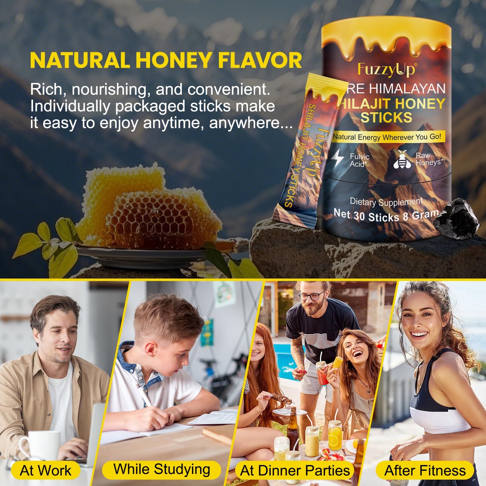 Xsvseie Shilajit Honey Sticks in a gym bag