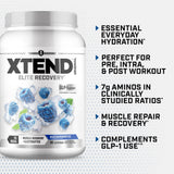 Xtend BCAA Powder 1125g mixed in a clear glass
