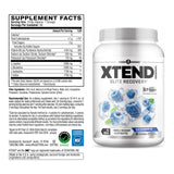 Xtend BCAA Powder 1125g side view showing nutritional information