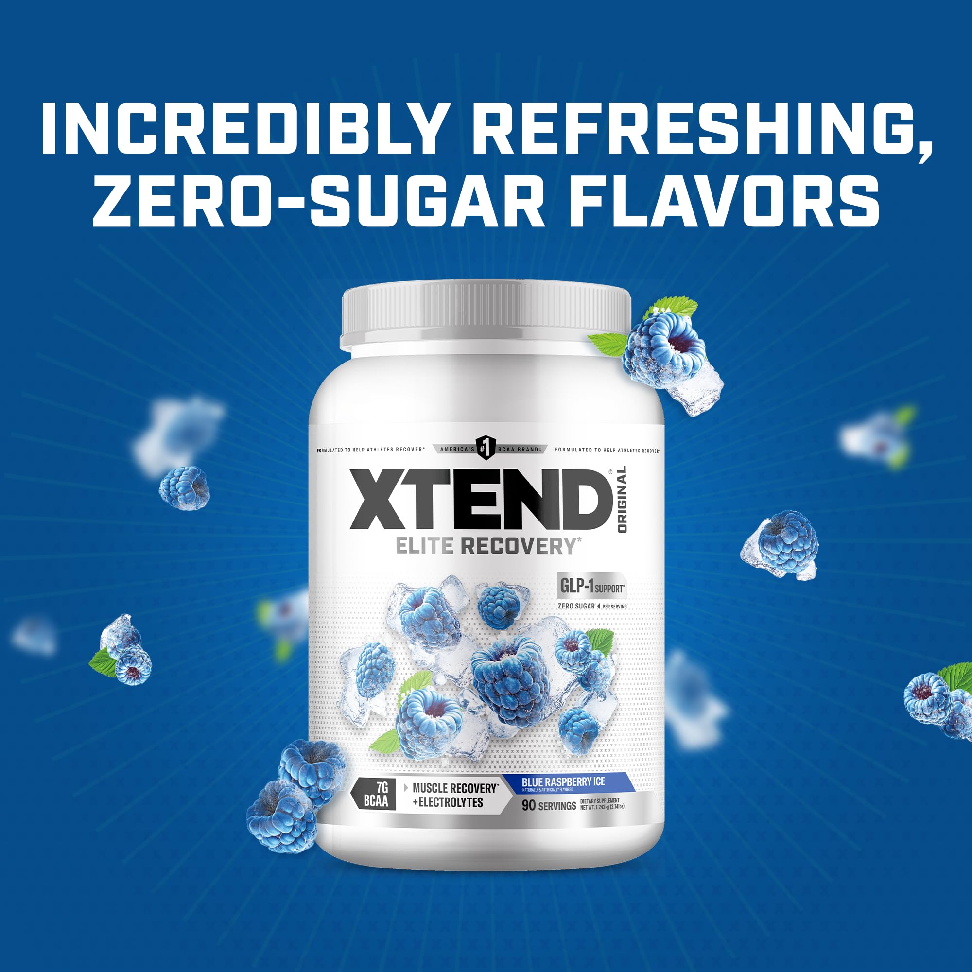 Xtend BCAA Powder 1125g with workout gear in the background