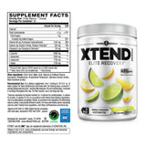 Xtend BCAA Powder 374g back view with nutritional information