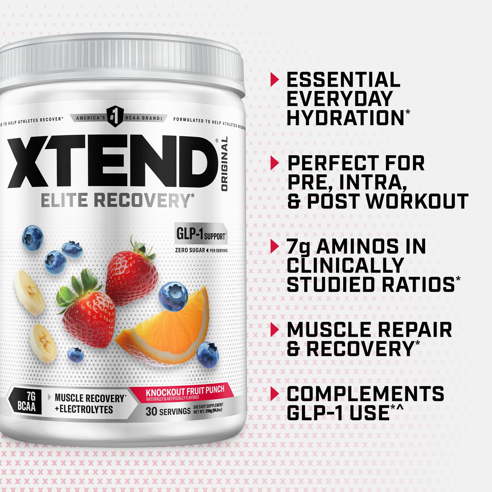 Xtend BCAA Powder 374g close-up of powder texture